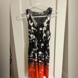 Kimchi Blue Black and Orange Backless Dress